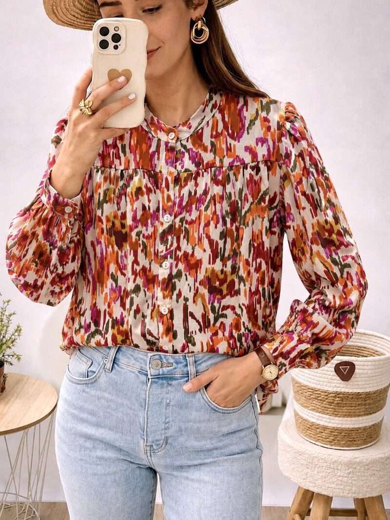 Blouse manches longues à motifs