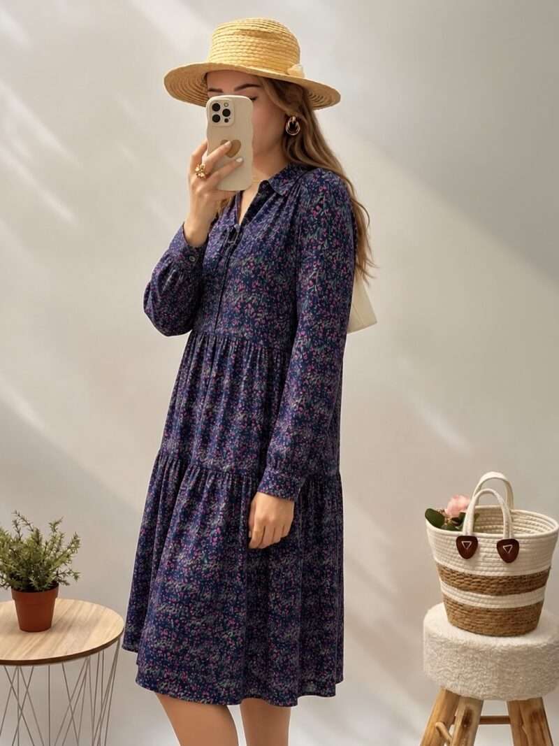 Robe chemise fleurie