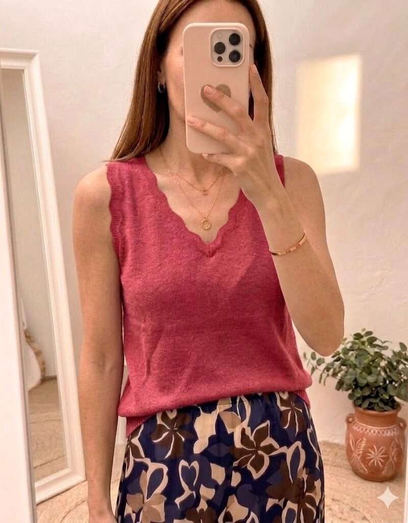 Top sans manches en lin