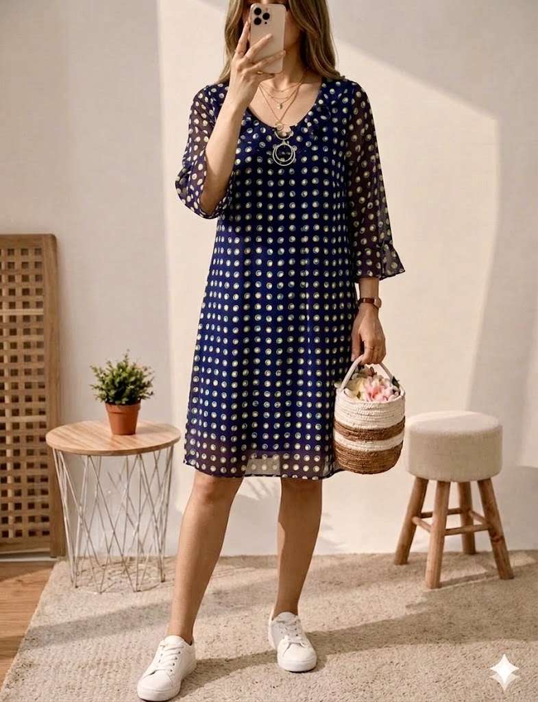 Robe coupe droite motifs