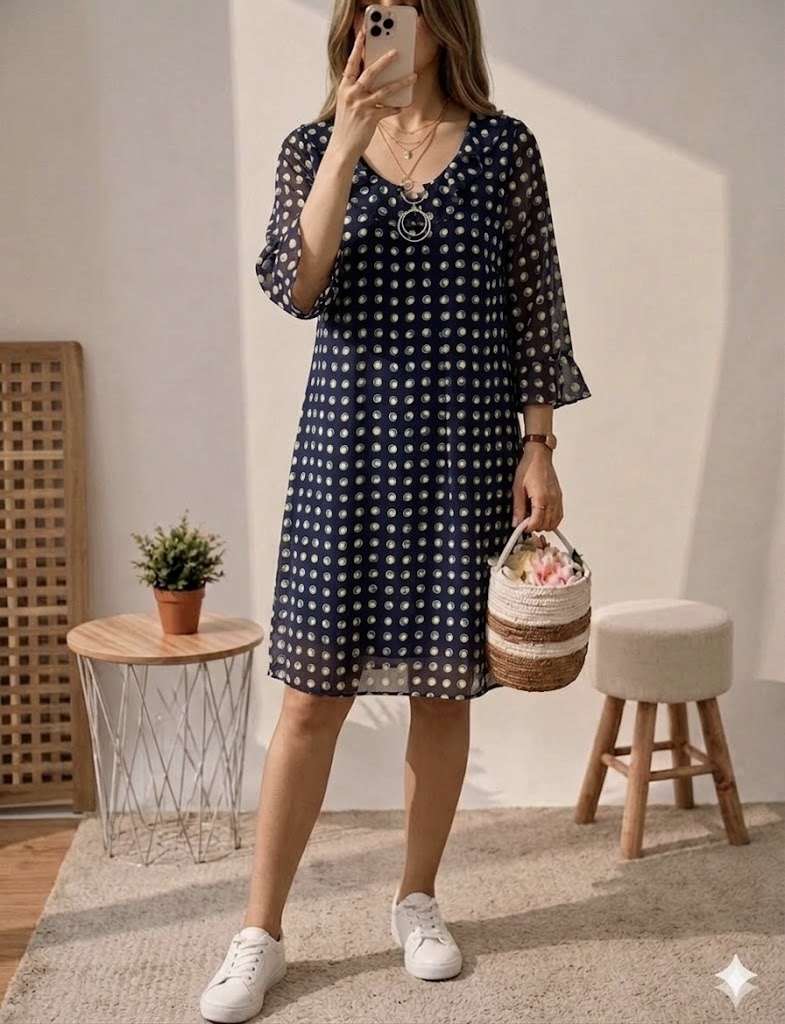 Robe coupe droite motifs