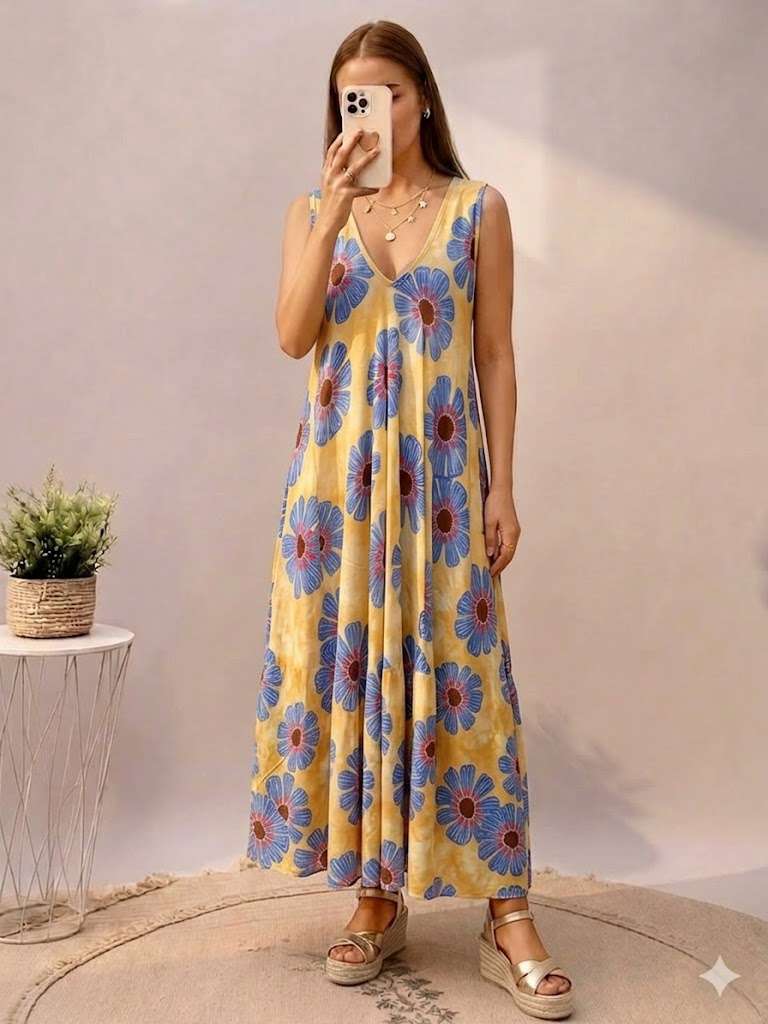 Robe longue imprimé fleuri