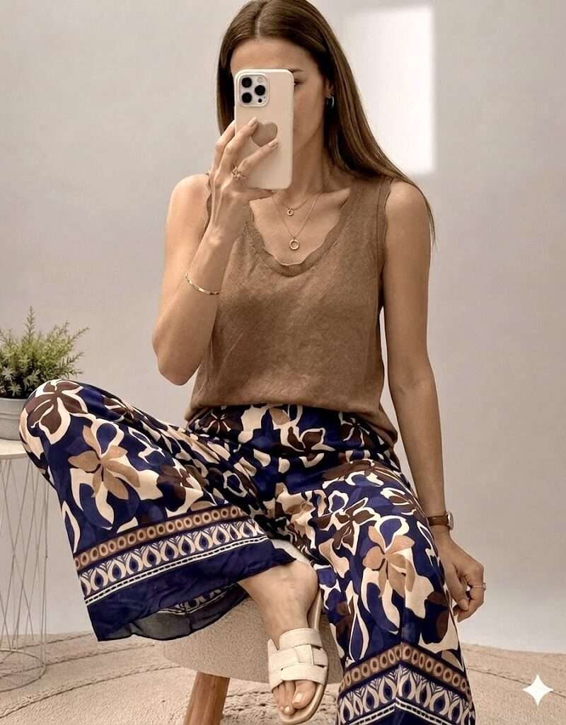 Jupe culotte motif fleuri