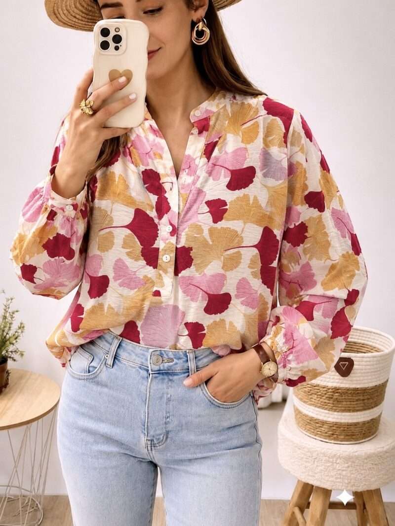 Blouse manches longues à motifs