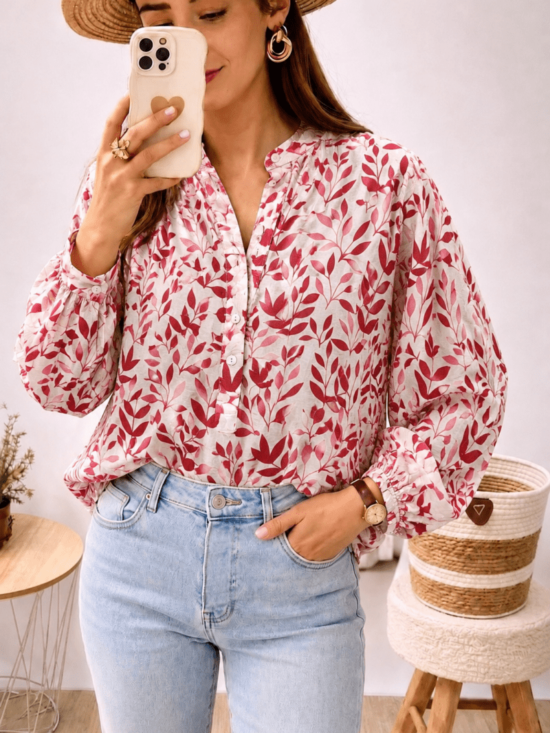 Blouse manches longues à motifs