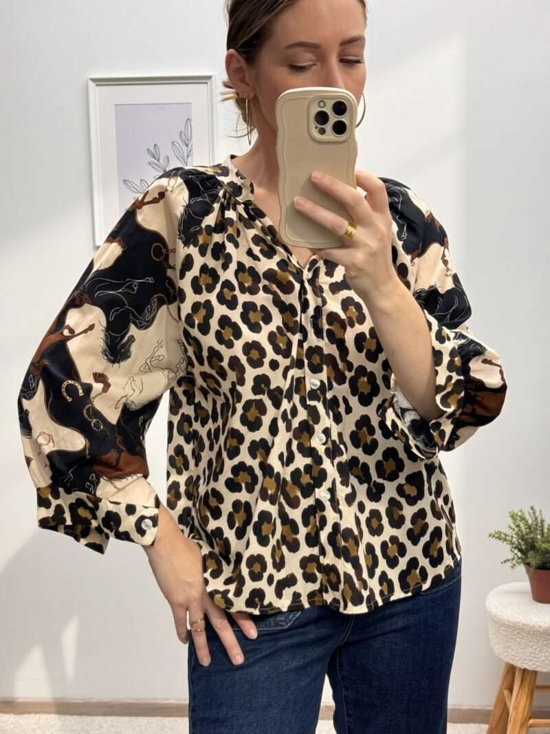 Chemise à motif léopard