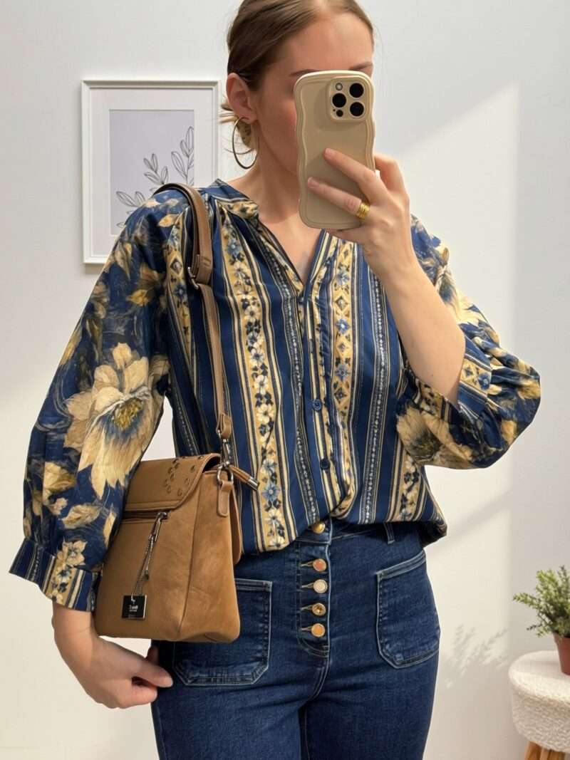 Chemise à motif fleuri