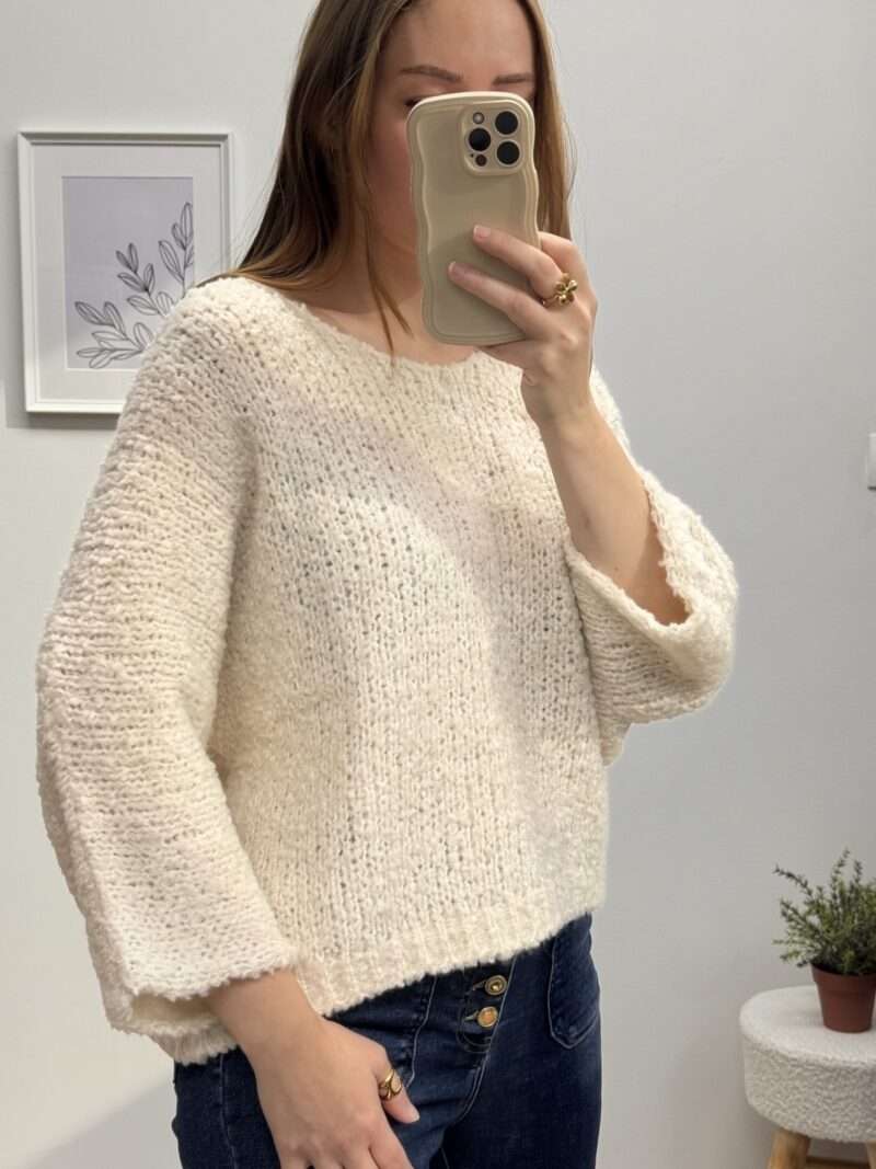 Pull effet mouton manches 3/4